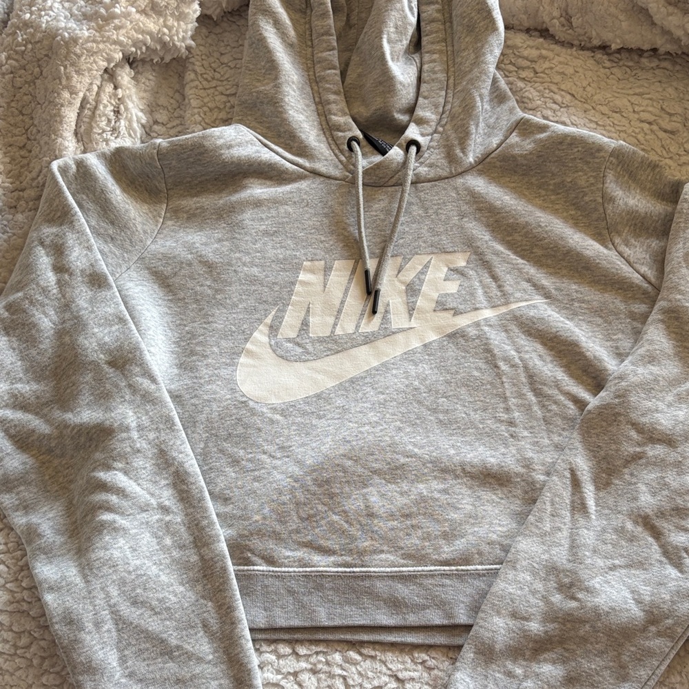 Nike Gray Pullover Hoodie with White Swoosh